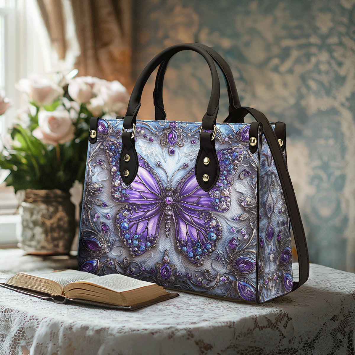 Lorva Leather Bag Beautiful Butterfly