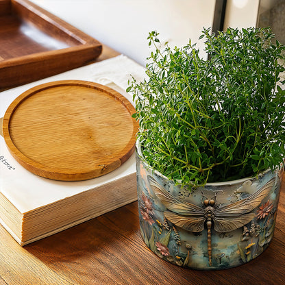 Lorva Ceramic Plant Pot Beautiful Garden Dragonfly