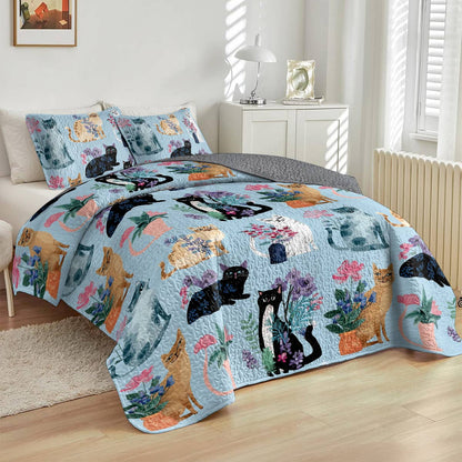 Lorva Cat All Season Quilt 3-Piece Set Cuteness