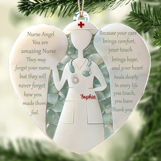 Lorva Nurse Personalized 2D Acrylic Ornament Nurse Angel