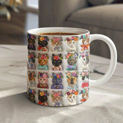 Lorva Mug Colorful Cat Flower Crowns