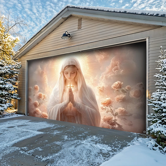 Lorva Christmas Garage Door Banner Decoration Rose Of The Divine