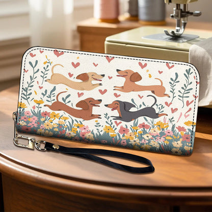Lorva Leather Wallet Dachshunds Fill My Heart