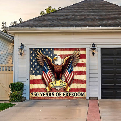 Lorva Garage Door Banner Decoration 250 Years Of Freedom