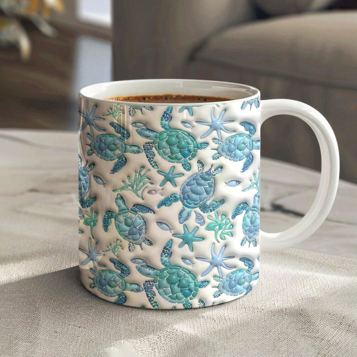 Lorva Mug Sea Turtle Blue Flow