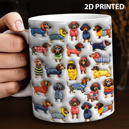 Lorva Flat Print Mug Dachshund Amazing Stylish