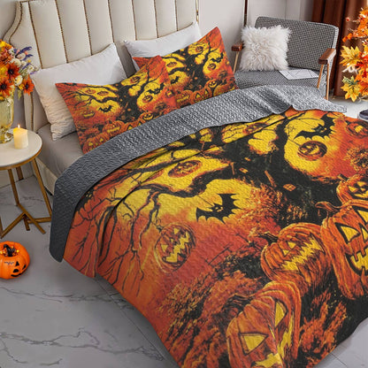 Halloween Lorva All Season Quilt 3-Piece Set Haunted Pumpkin Tree