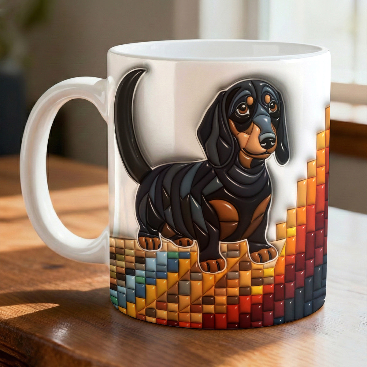 Lorva Personalized Flat Print Mug Majestic Dachshund