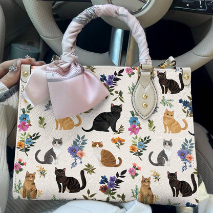 Lorva Cat Leather Bag Floral Gentle