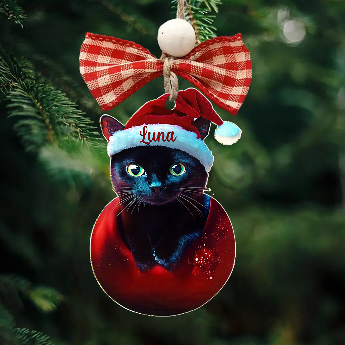 Lorva Cat Personalized 2D Acrylic Ornament Cute Black Cat