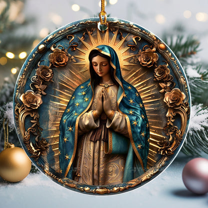 Lorva 2D Acrylic Ornament Blessed Virgin Mary Rosary