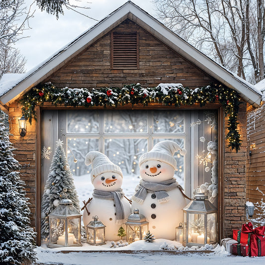 Lorva Snowman Garage Door Banner Decoration Beautiful Life