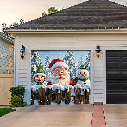 Lorva Christmas Garage Door Banner Decoration Santa’s Jolly Crew