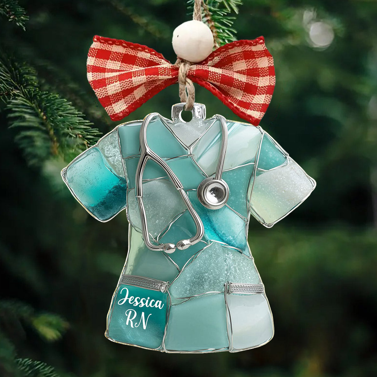 Lorva Personalized Nurse 2D Acrylic Ornament Scrub Shine