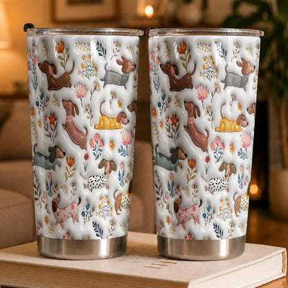 Lorva Dachshund 20Oz Tumbler Cute Field Flowers