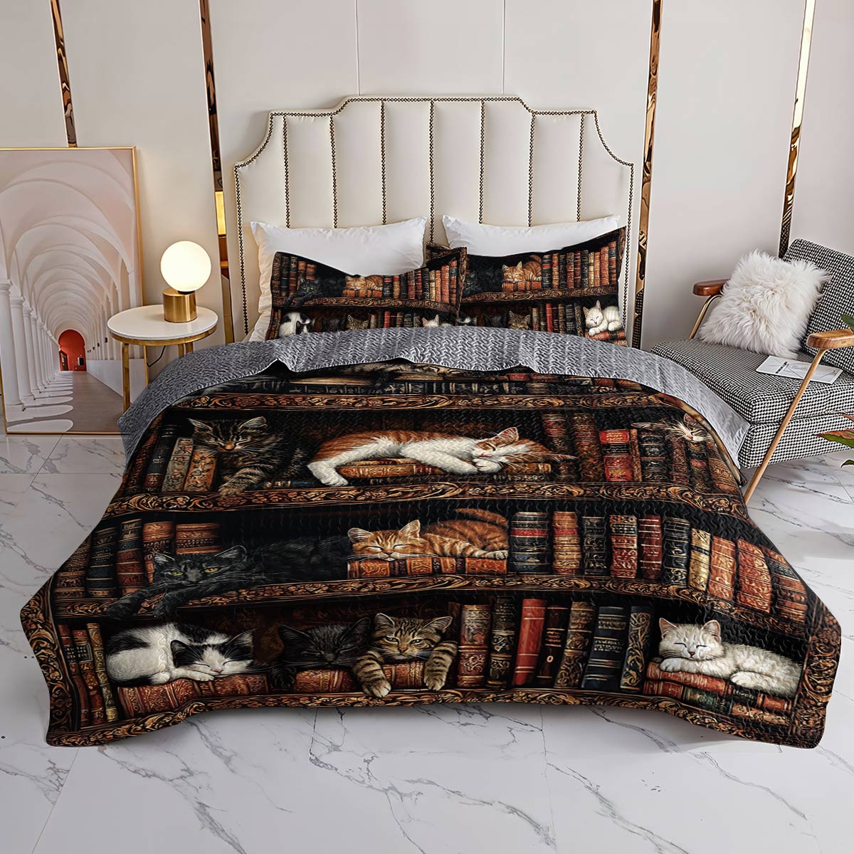 Lorva All Season Quilt 3-Piece Set The Literary Cat Collection