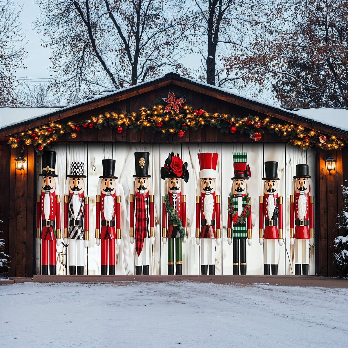 Lorva Christmas Garage Door Banner Decoration Majestic Nutcracker