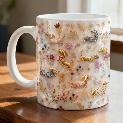 Lorva Dachshund Mug Sparkling Field Flowers