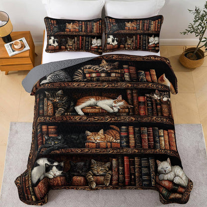 Lorva All Season Quilt 3-Piece Set The Literary Cat Collection