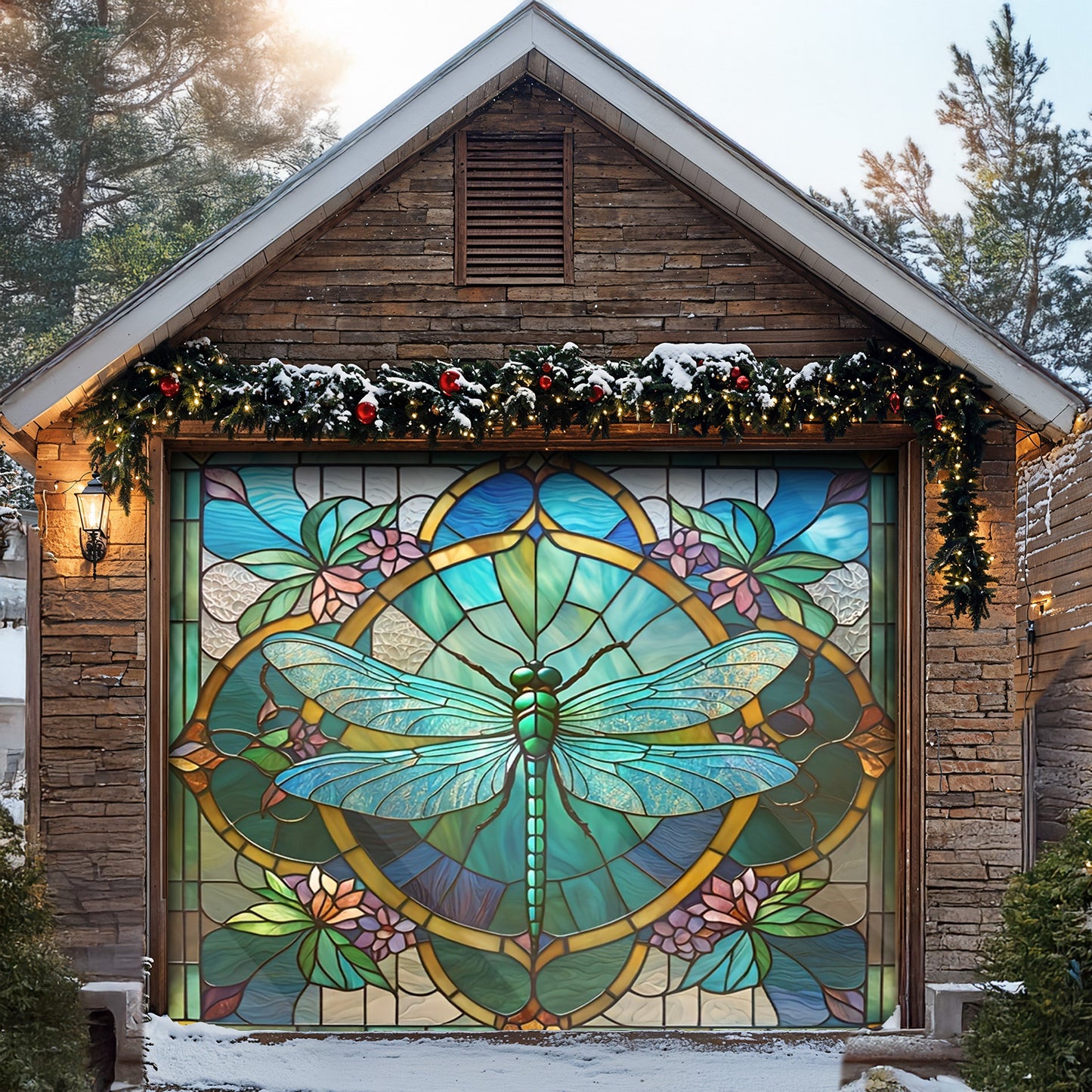 Lorva Dragonfly Garage Door Banner Decoration Beautiful