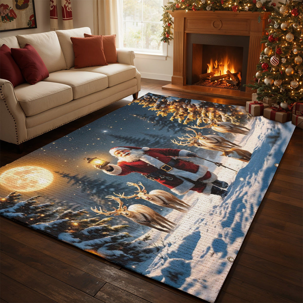 Lorva Christmas Area Rug Let's Move Forward