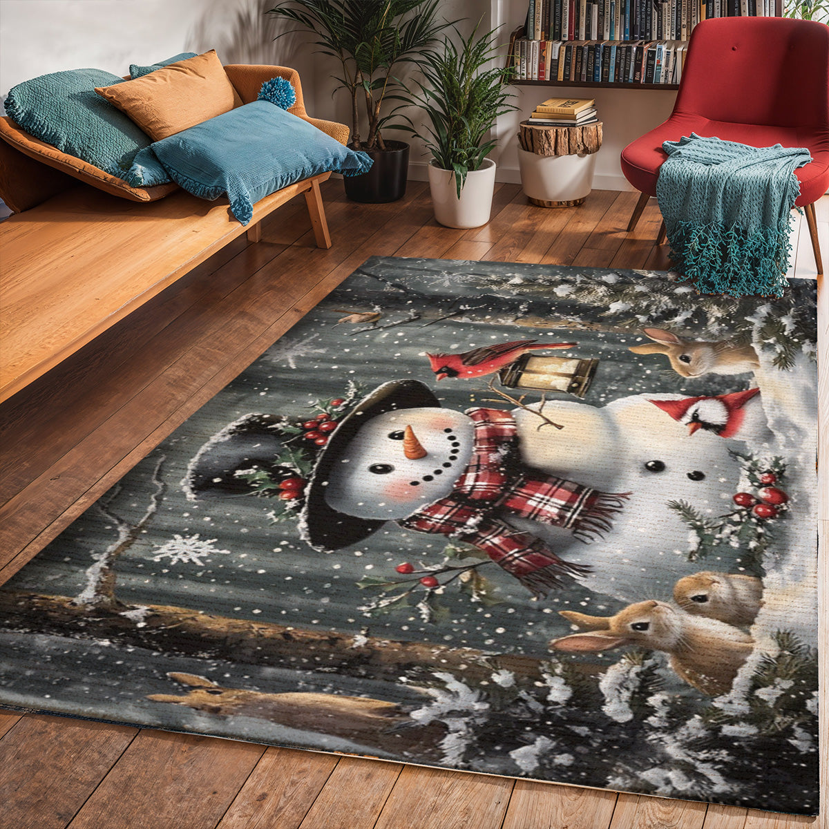 Lorva Snowman Christmas Area Rug Love Time