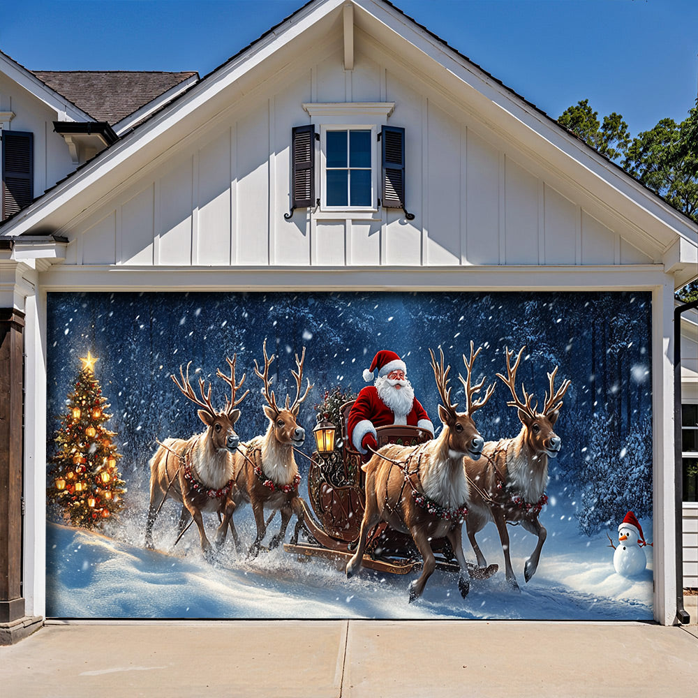 Lorva Christmas Garage Door Banner Decoration Happy Trip