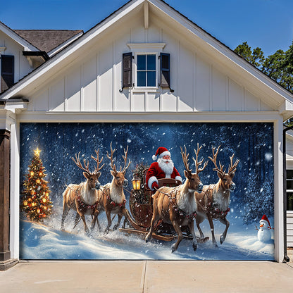 Lorva Christmas Garage Door Banner Decoration Happy Trip