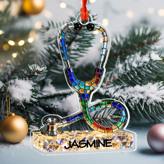 Lorva Nurse Personalized 2D Acrylic Ornament Strength Stethoscope