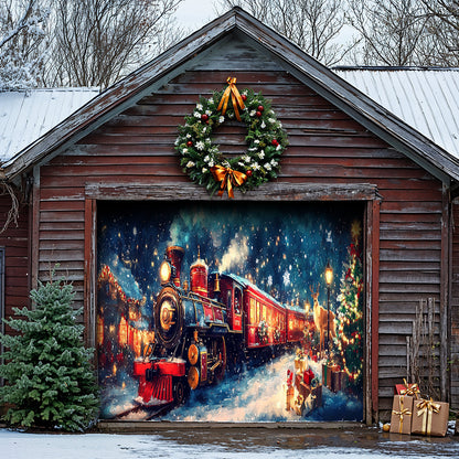 Lorva Christmas Garage Door Banner Decoration Santa’s Midnight Express