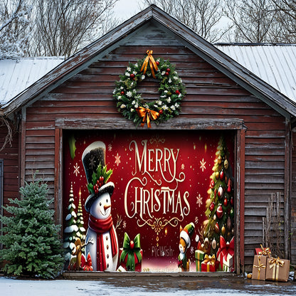Lorva Christmas Garage Door Banner Decoration Merry Christmas Snowman