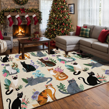 Lorva Area Rug Botanical Cats