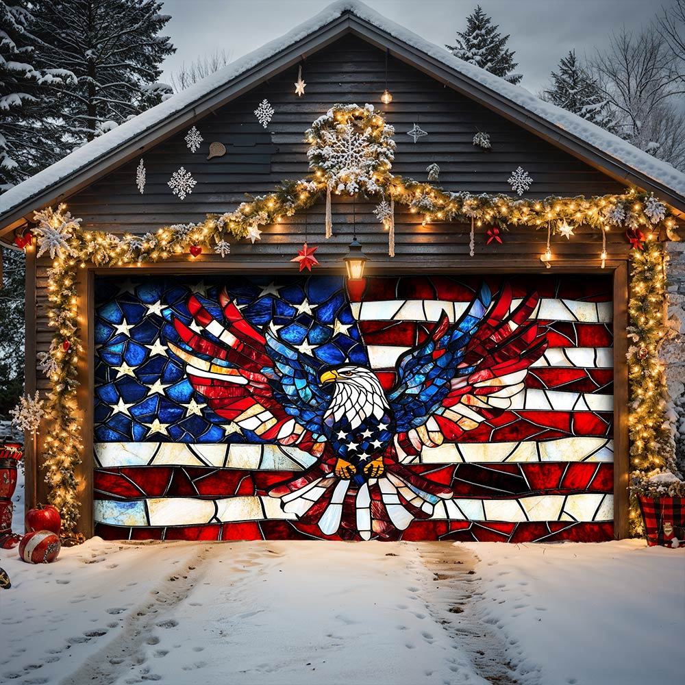 Lorva Garage Door Banner Decoration Proud Of My Country