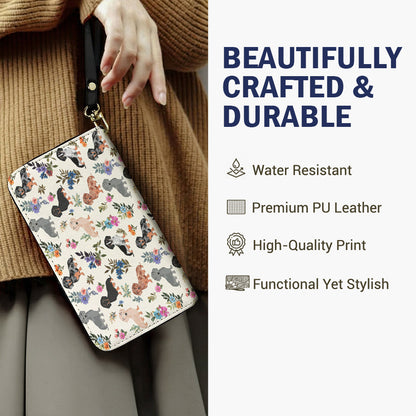Lorva Leather Wallet Charming Floral Dachshunds