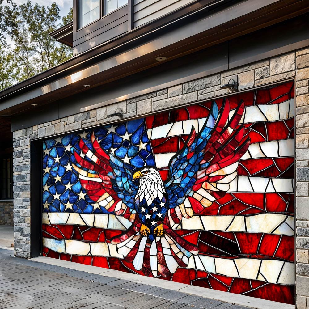 Lorva Garage Door Banner Decoration Proud Of My Country