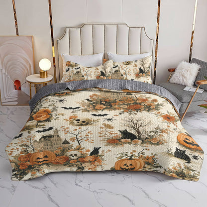 Halloween Lorva All Season Quilt 3-Piece Set Haunting Harvest