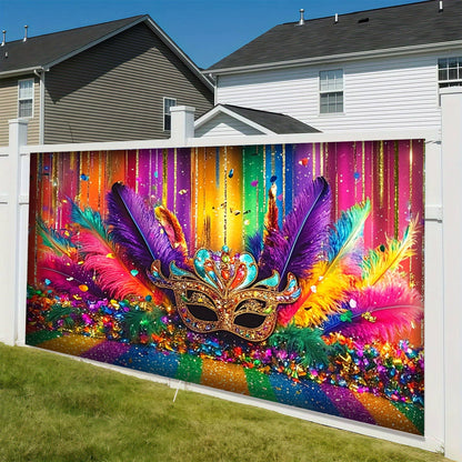 Lorva Garage Door Banner Decoration Gorgeous Mardi Gras Mask