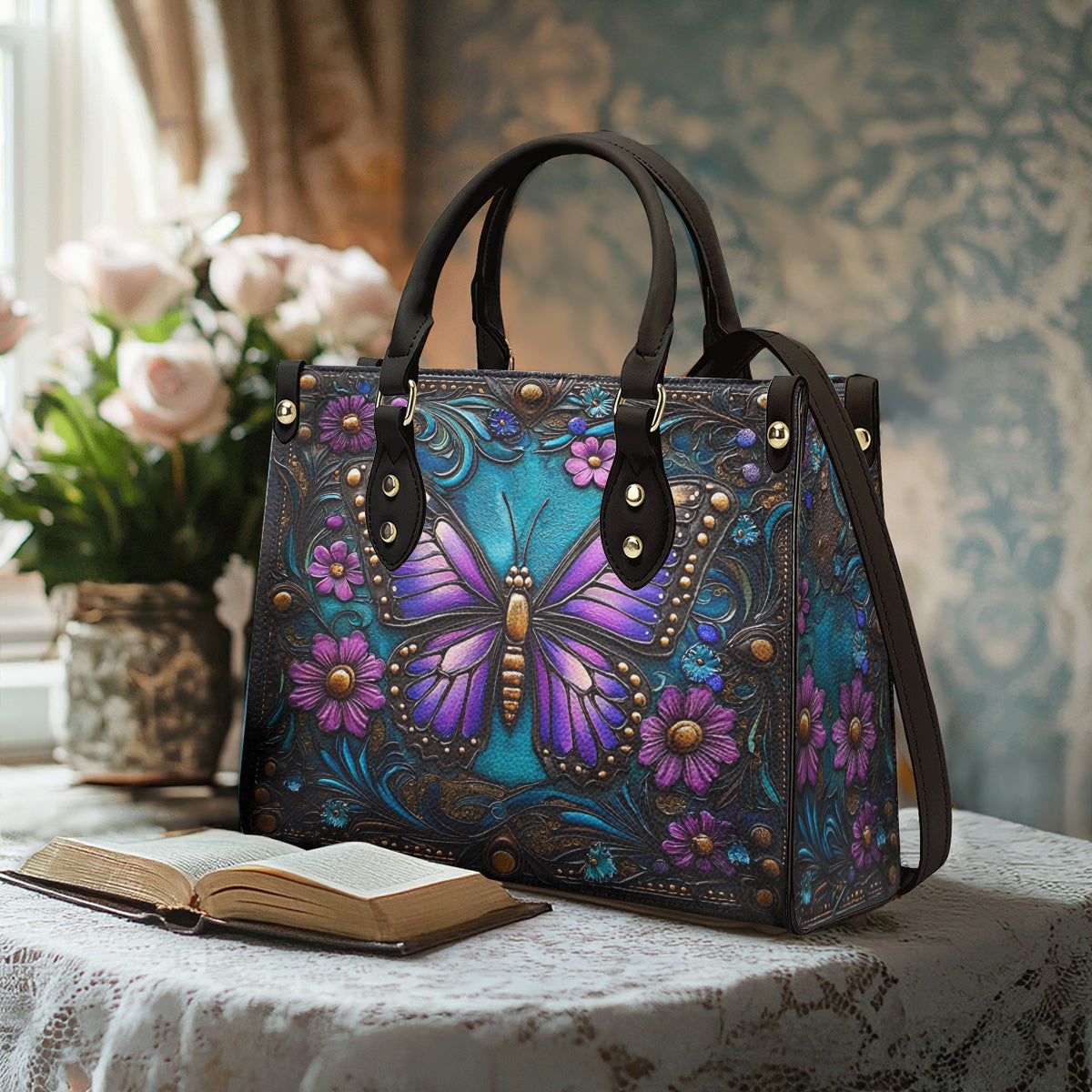 Lorva Leather Bag Classical Butterfly