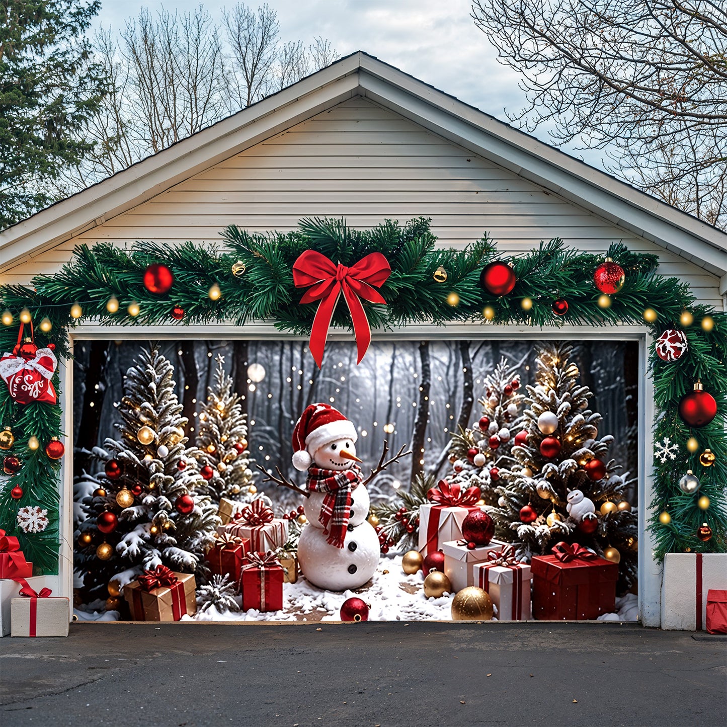 Lorva Christmas Garage Door Banner Decoration Festive Lovely