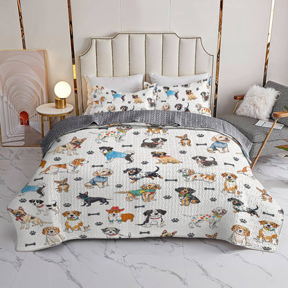 Lorva All Season Quilt 3-Piece Set Cute Dog