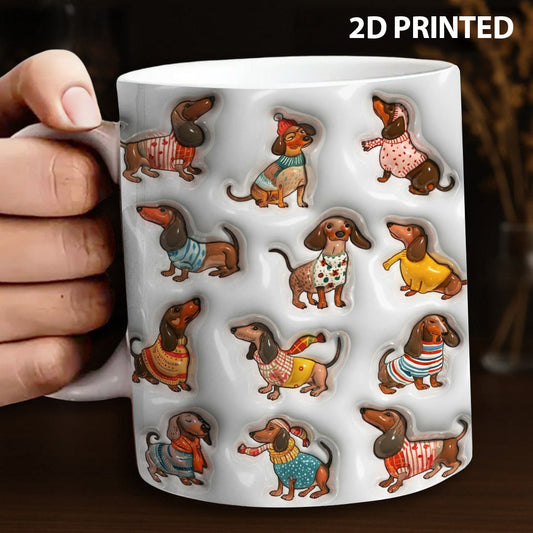 Lorva Flat Print Mug Joyful Dachshund Sweaters