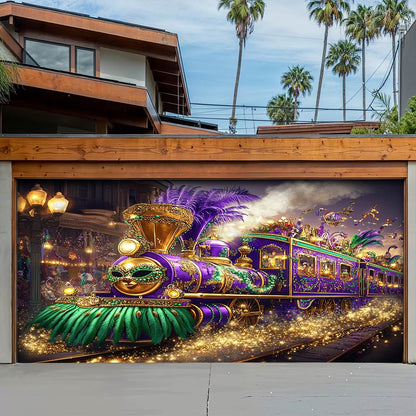 Lorva Garage Door Banner Decoration Masked Carnival Express
