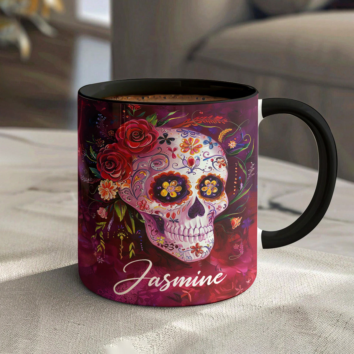 Lorva Personalized Mug Happy Gorgeous Sugar Skull