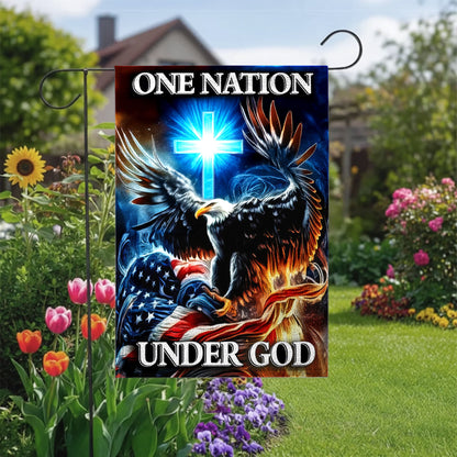Lorva Garden America Flag One Nation Under God