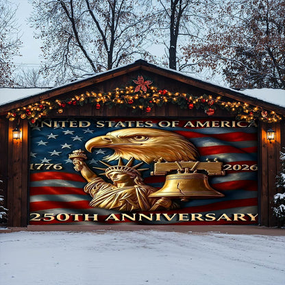 Lorva Garage Door Banner Decoration America 250th Anniversary