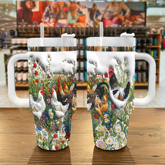 Lorva Chicken Tumbler Happy Field Flowers