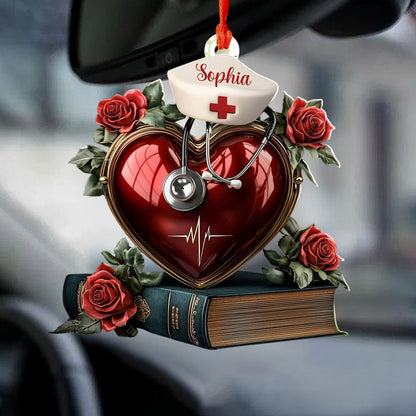 Lorva Nurse Personalized 2D Acrylic Ornament Compassion In Every Beat