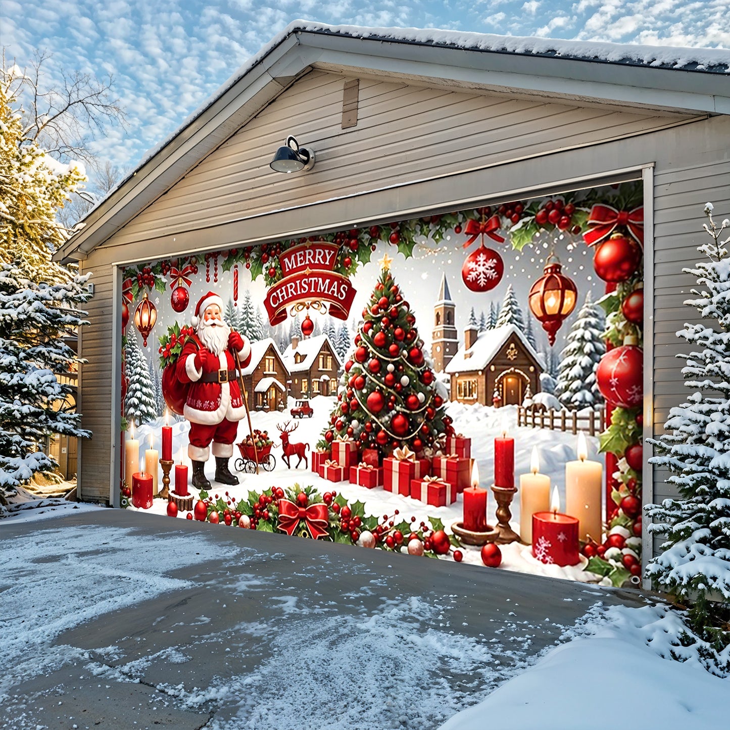 Lorva Christmas Garage Door Banner Decoration Gorgeous