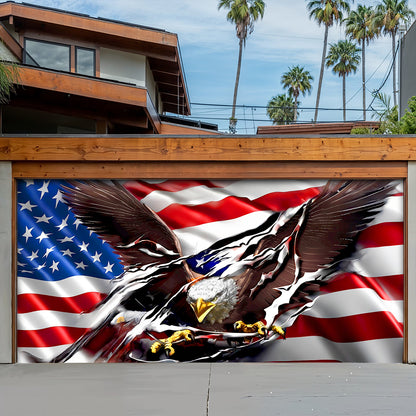 Lorva Garage Door Banner Decoration 250th Anniversary Eagle Breaks Through