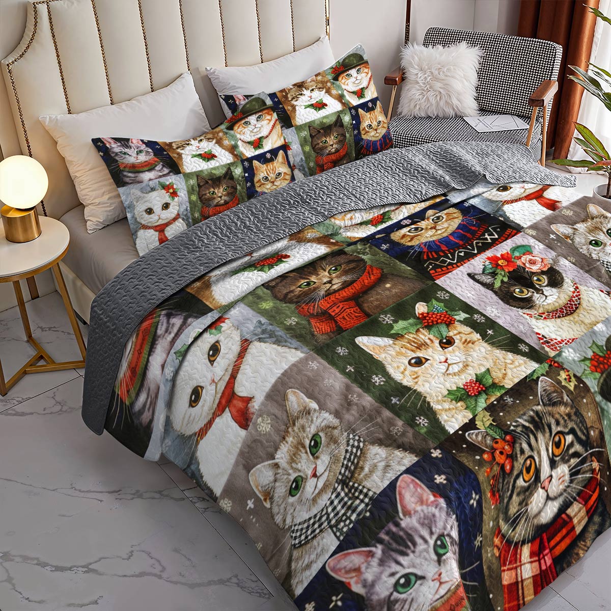 Lorva All Season Quilt 3-Piece Set Color Me Kitty